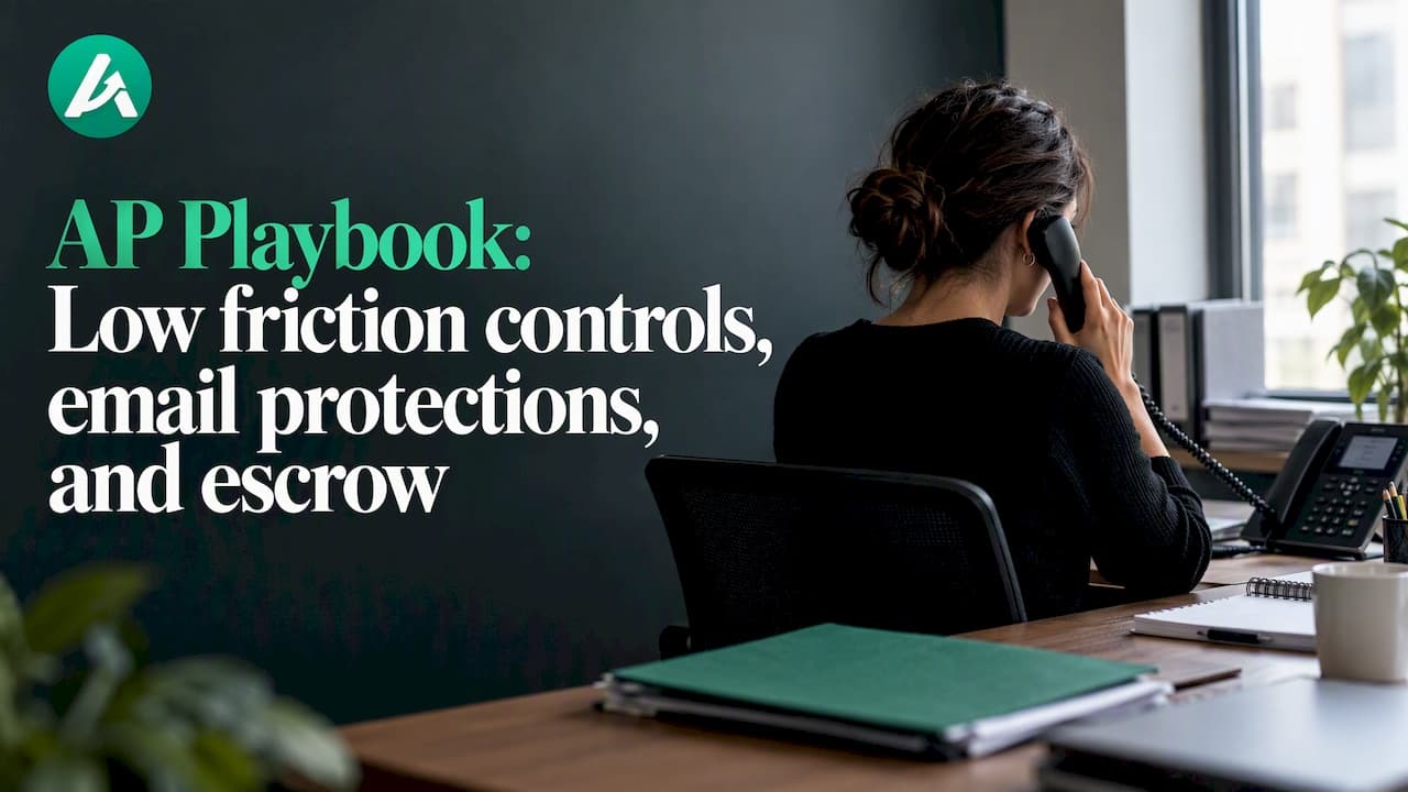 AP Playbook: Low friction controls, email protections, and escrow